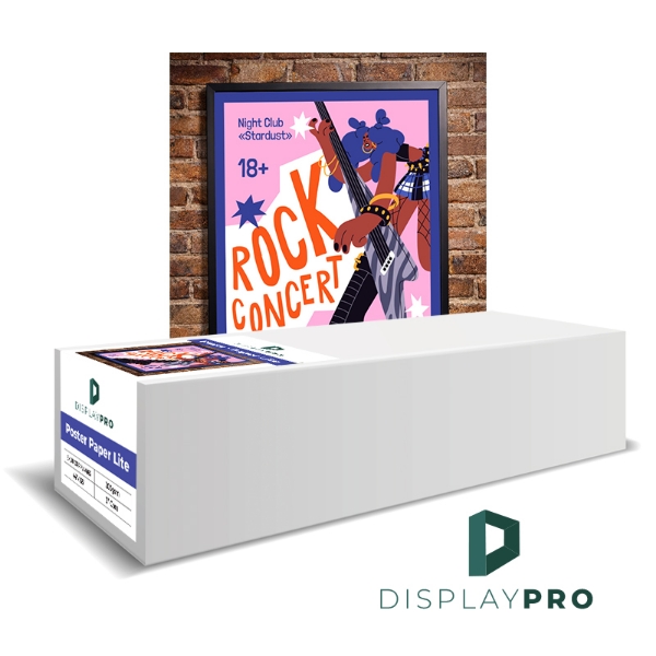 DisplayPRO Poster Paper Lite 200gsm (ES, Solvent, UV, Latex) 63"x300' Roll 3" Core