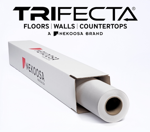 Nekoosa Trifecta Canvas Matte White Textured Vinyl with Universal Removable Adhesive 6mil 54"x100' Roll