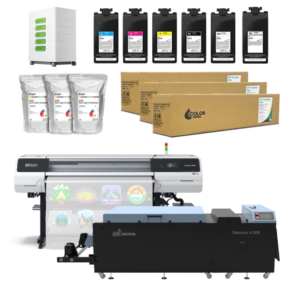 EPSON G9070 Printer and Seismo V36R DTF Shaker/Dryer with Supplies Bundle