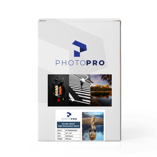 PhotoPRO Double Sided High-Resolution Matte Coated Inkjet Paper 105gsm 32"x42" - 100 Sheets