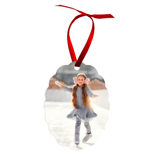 Unisub Aluminum Scalloped Oval Gift Tag Ornaments 2-Sided 4”x3" (0.045" thick) - 50 pieces