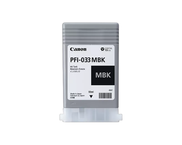 Canon PFI-033MBK - 55ml Pigment Matte Black Ink for imagePROGRAF TM-500, TM-600 - 7476C001AA