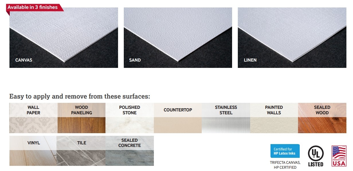 Nekoosa Trifecta Suitable Surfaces and Finishing Availability